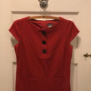 Ann Taylor Petite Red Sheath Dress. Size 2.
